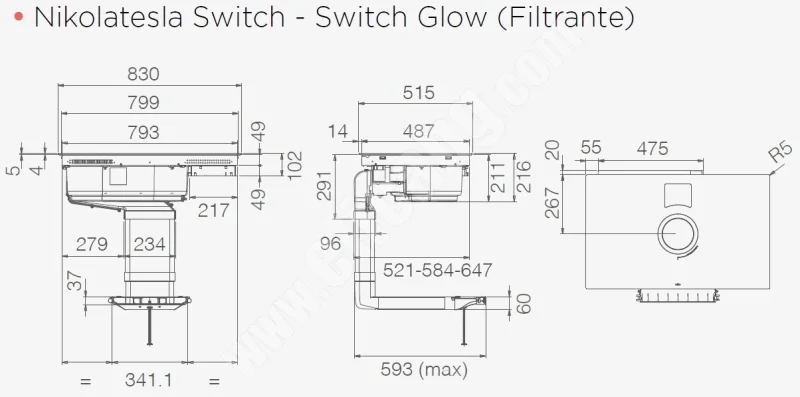 Аспириращи Плотове Аспириращ плот Elica NikolaTesla Switch BL/F/83