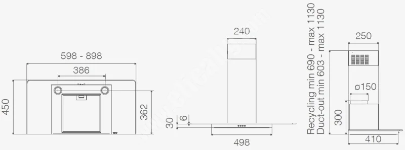 Аспиратори за стенен монтаж Аспиратор Elica Flat Glass IX 60