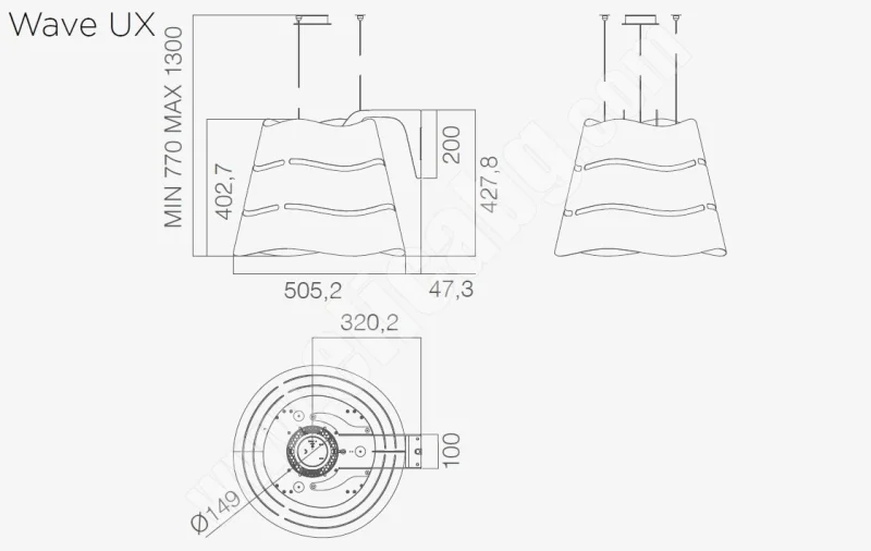 Аспиратори окачени Аспиратор Elica Wave UX IX MAT 51