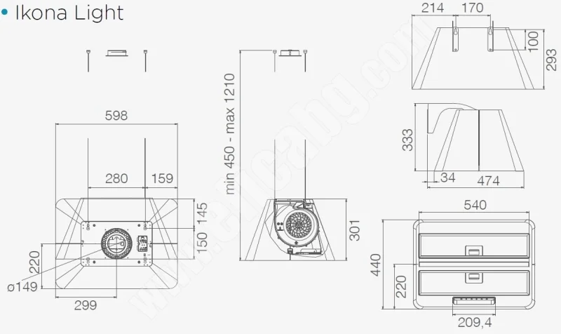 Аспиратори окачени Аспиратор Elica Ikona Light IX 60