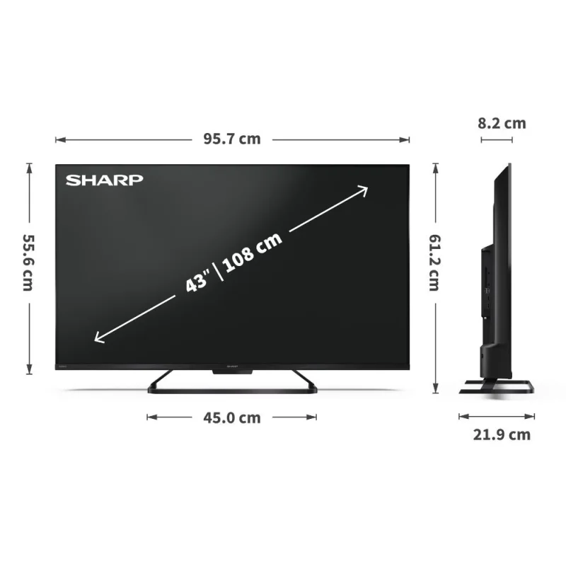 Телевизори 43” 4K Ultra HD 144Hz QLED SHARP Google телевизор Sharp LC-43HR8265E