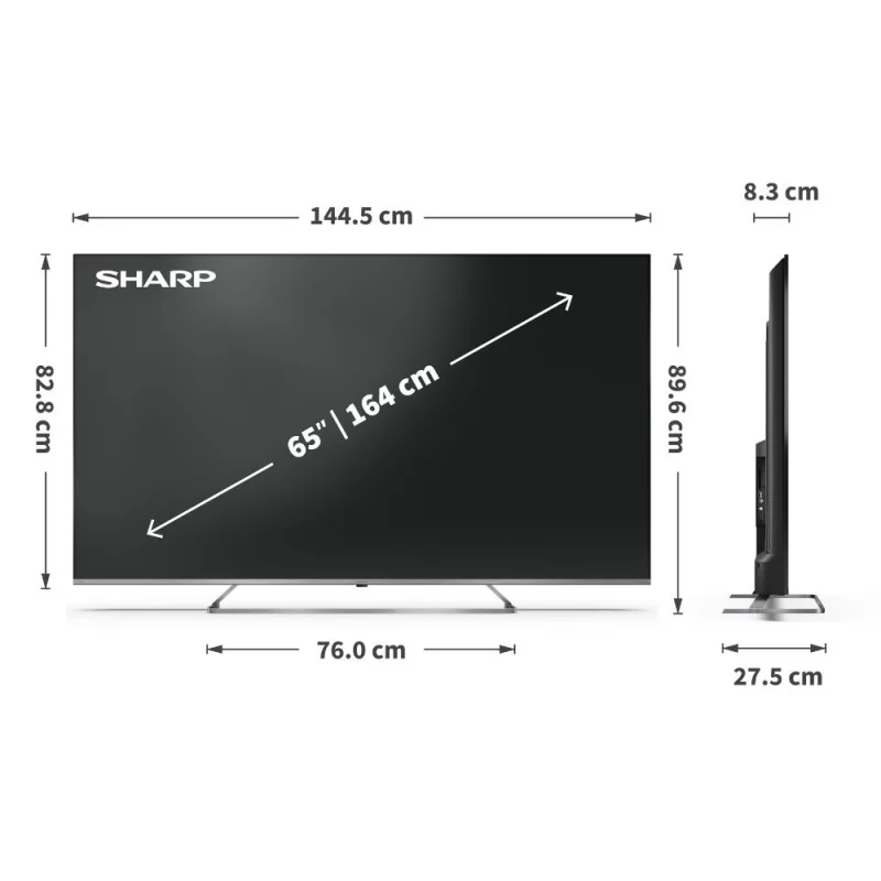 Телевизори 65” 4K Ultra HD QLED MiniLED Google телевизор Sharp LC-65JP7265E