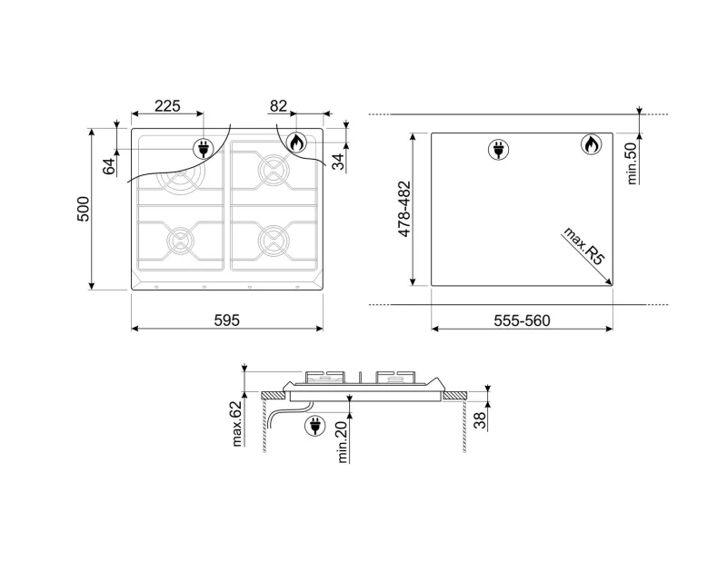 Газови Газов плот Smeg SR964NGH