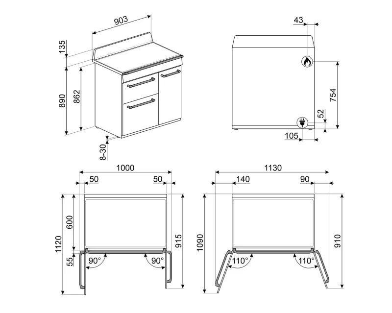 Готварски печки Печка Smeg TR93BL